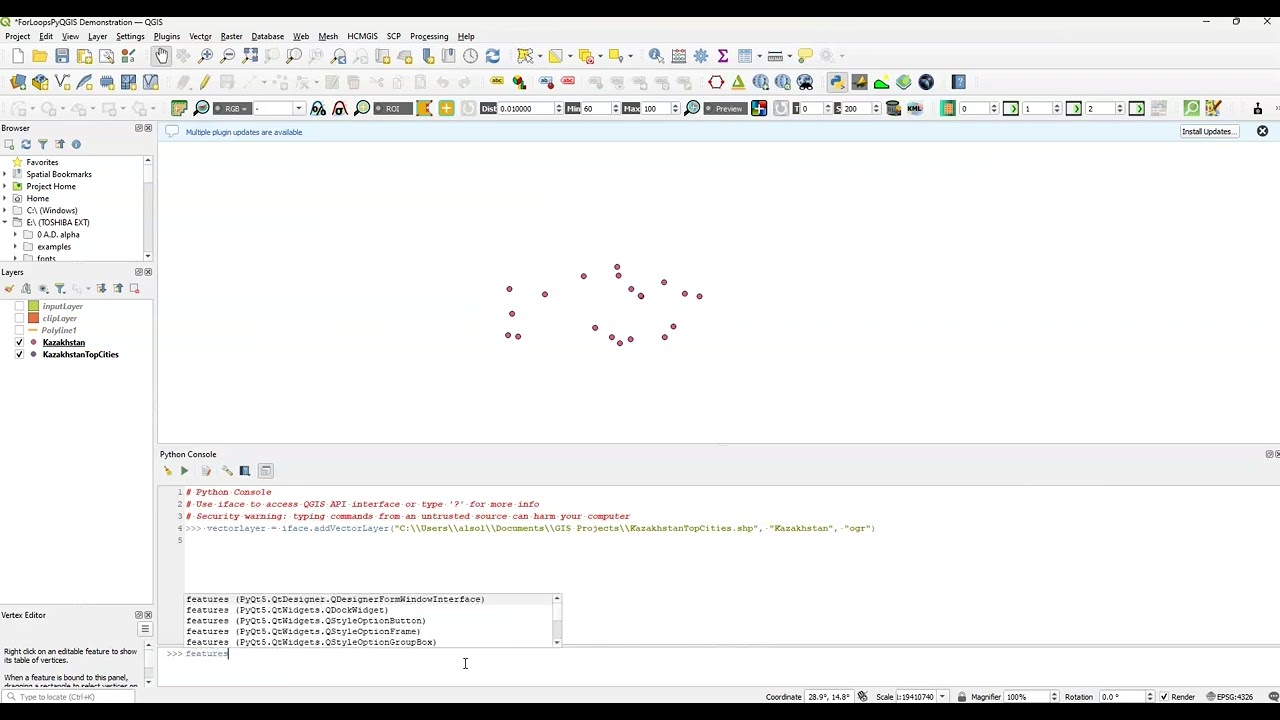 QGIS  - Integrating Python Part 3 - Looping through Attributes