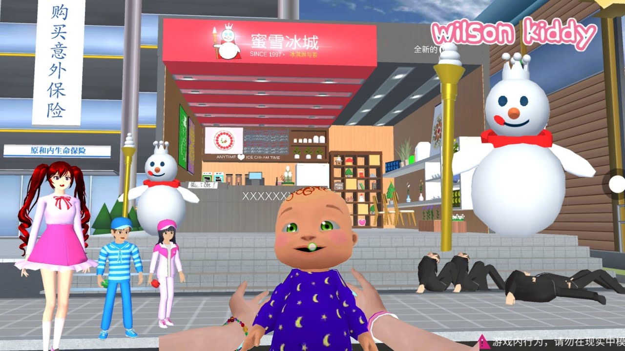 B4yi Sultan Beli Es Krim Salju Dikejar Yakuza🤣😱🍦 | Sakura School Simulator | Wilson Kiddy