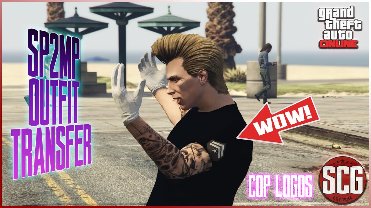GTA 5 Online - SP2MP OUTFIT TRANSFER - MALE COP LOGOS...By SCG!