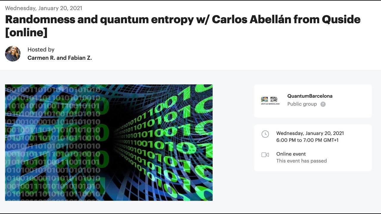 Randomness and quantum entropy w/ Carlos Abellán from Quside