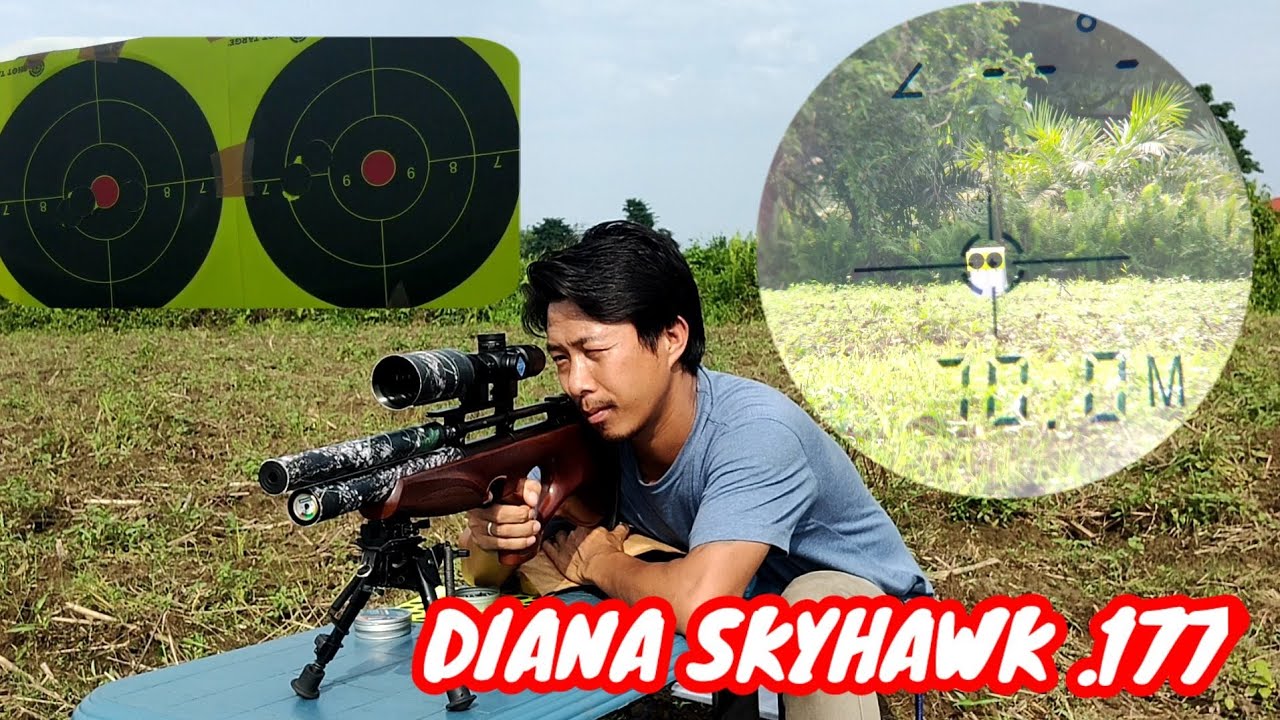DIANA SKYHAWK AT 50 METERS AND 70 METERS AT OPEN FIELD/VERY WINDY DAY/
