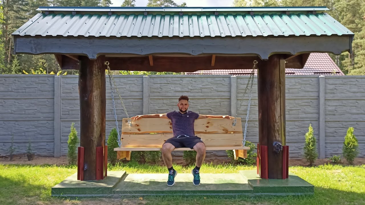 Заморочился и сделал крутые садовые качели, которых ещё не видел. Garden swing with your own hands.