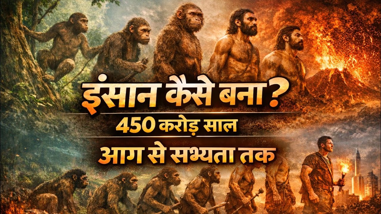 इंसान कैसे बना? 🔥 आग से सभ्यता तक की पूरी कहानी | Human Evolution Story 😯