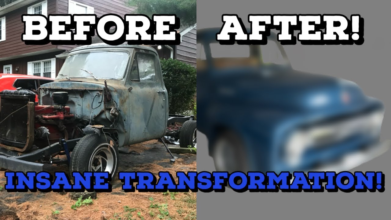 1953 FORD F100 RESTORATION: 351 Windsor, Crown Vic Front End, Shaved Firewall, and more!