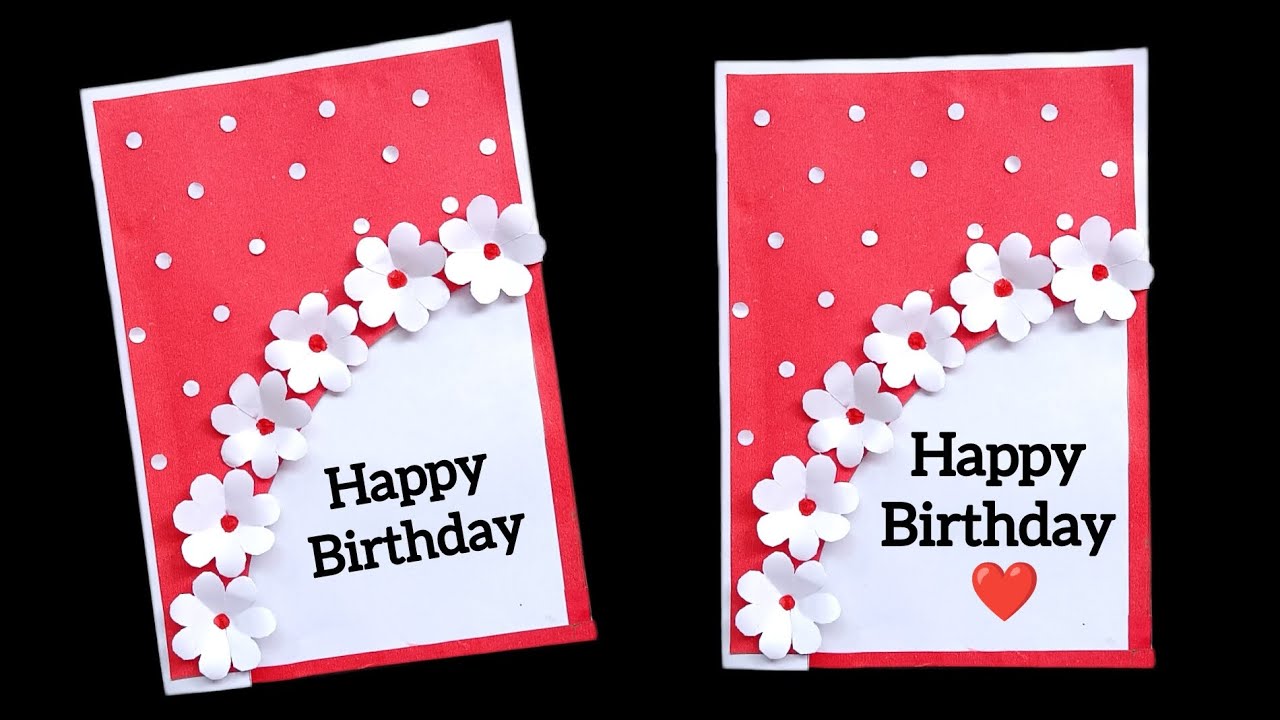 Happy birthday greeting card/ gift card for birthday / Flower greeting cardc craft ideas