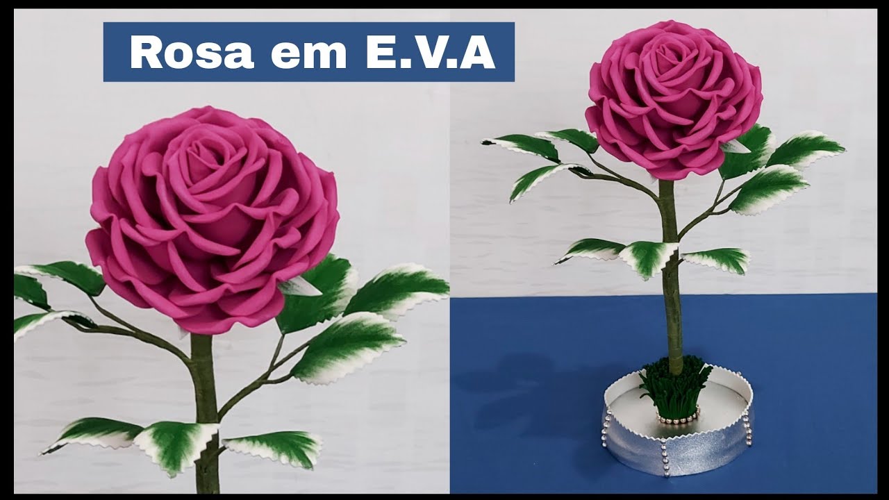 Rosa em E.V.A, sem frisador (LEMBRANCINHA PARA O DIA DAS MÃES)
