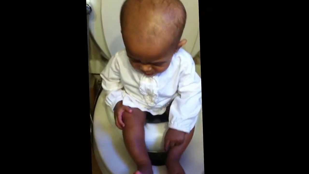 Ayavene Loraleigh using the potty for the first time at 7 months!