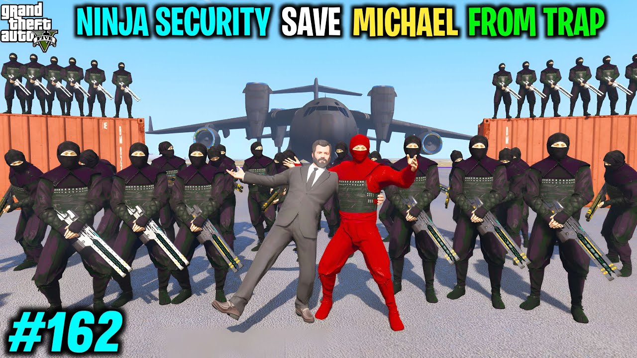 NINJA SECURITY SAVE MICHAEL LIFE FROM DUGGAN ARMY | GTA V GAMEPLAY #162