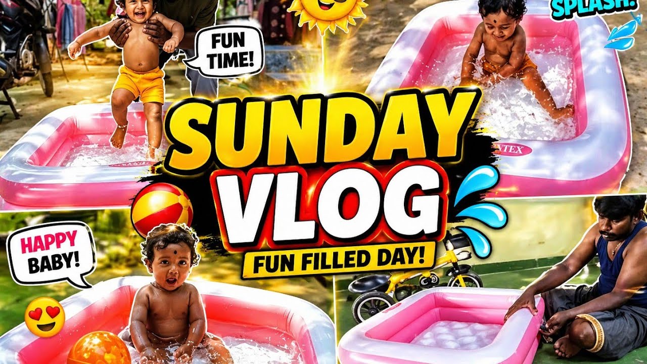 Sunday Vlog | Small Swimming Pool Fun with Our Kid | Family Fun Day Vlog