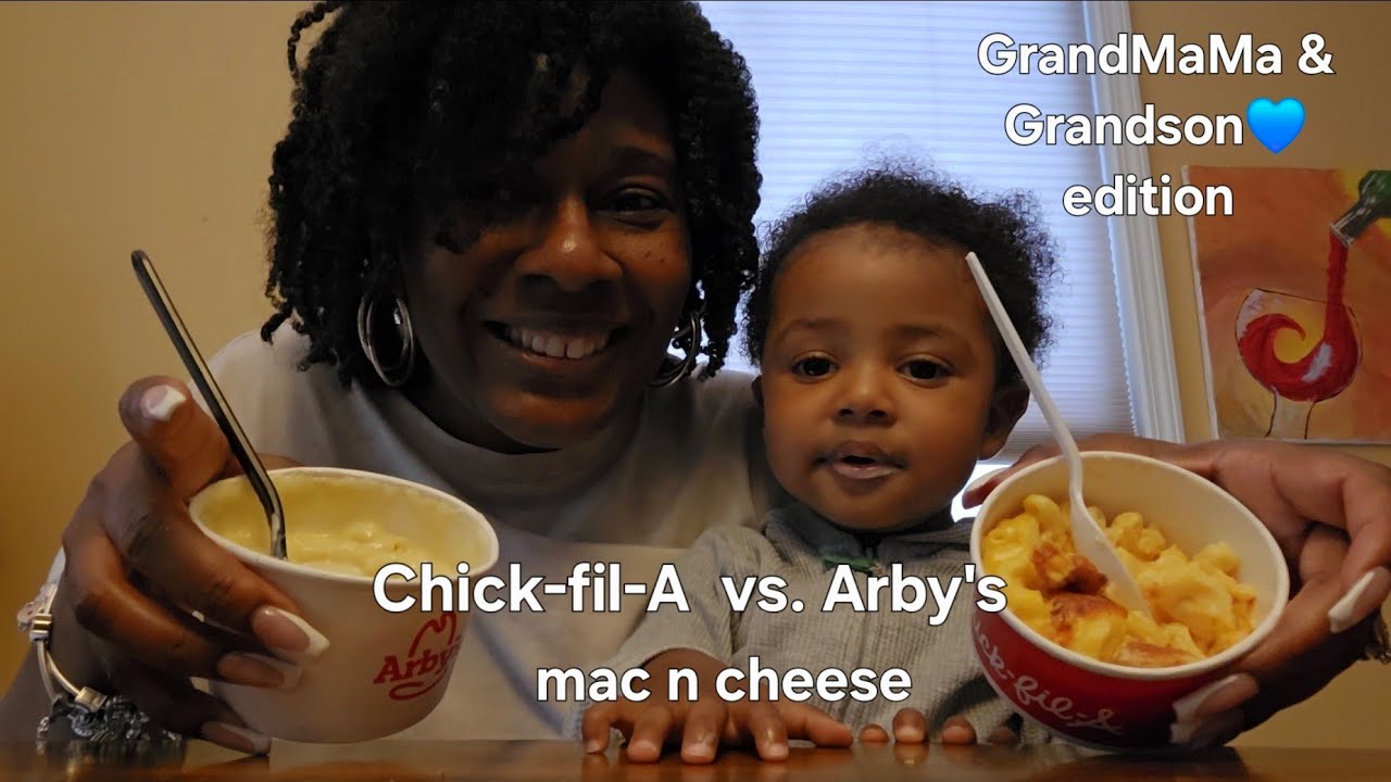 CHICK-Fil-A... Mac n cheese vs. ARBY'S mac n cheese.. taste test with grandson & Grandma edition