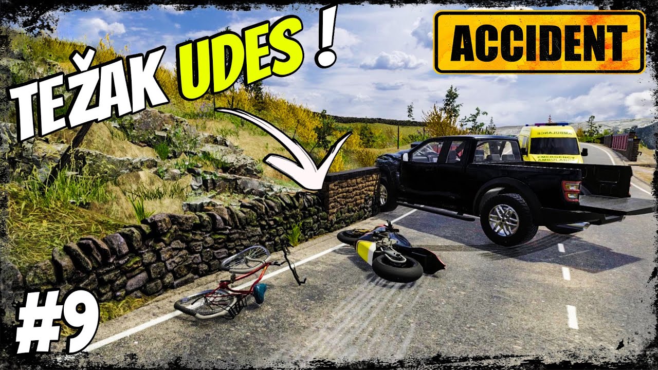 TEŽAK UDES! BICIKLO, AUTO &  MOTOR, SPAŠAVAM LJUDE! *novo* EP9
