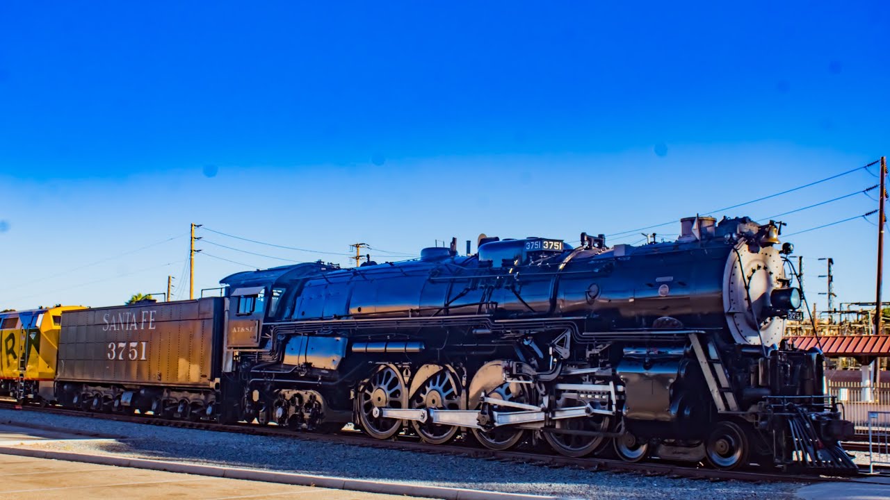 Railfanning Fullerton Station at Amtrak Rail Safety Event featuring Santa Fe 3751 - Part 1