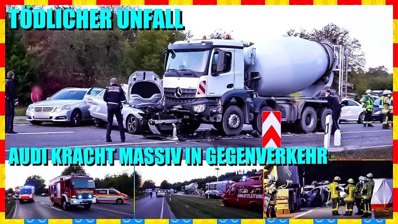 ⭕️ Tödlicher Unfall ⭕️ Audi kracht massiv in Gegenverkehr mit Betonmischer  🚒 Feuerwehr Reichenbach