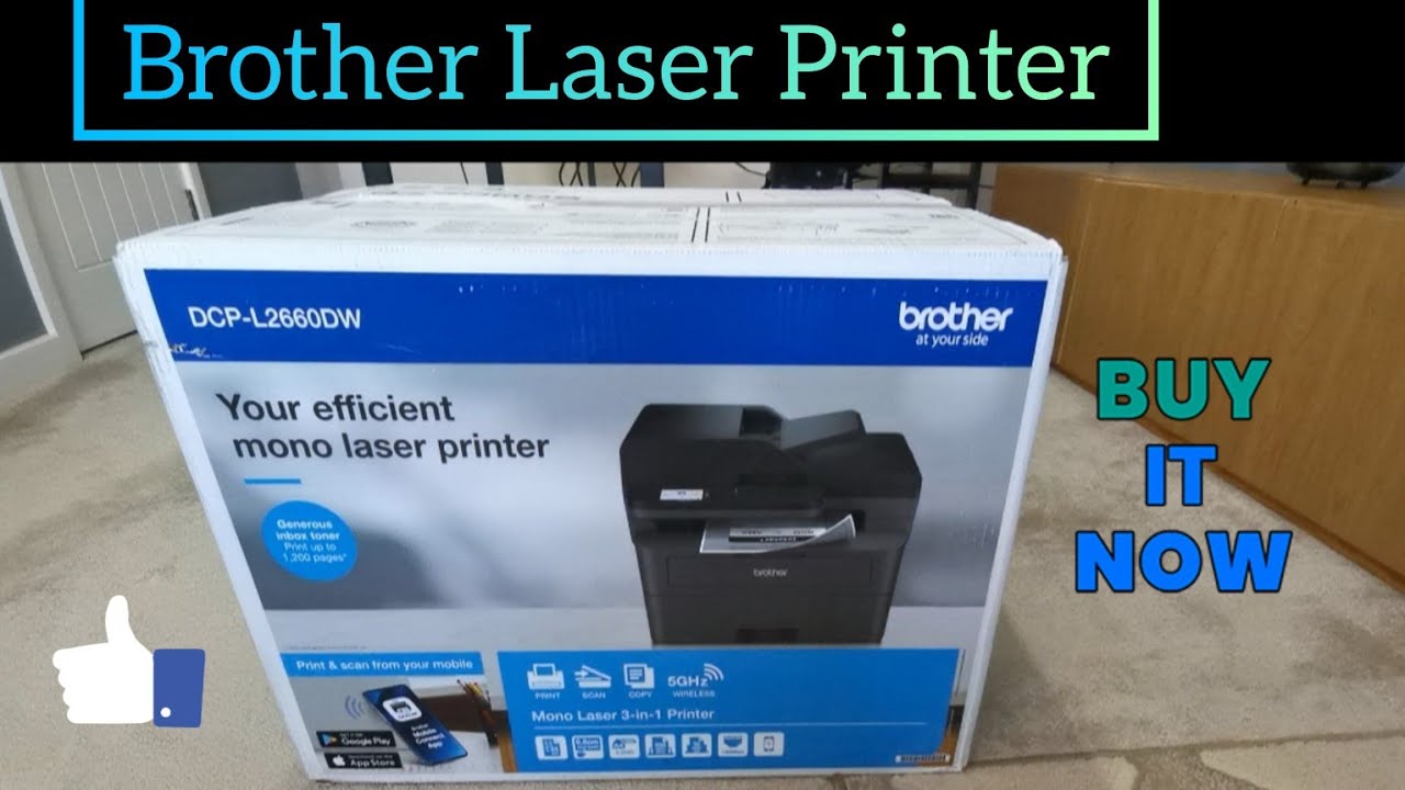 Brother Wireless 3 in 1 laser printer. unboxing and installation. DCP-L2660DW. Print Copy Scan.