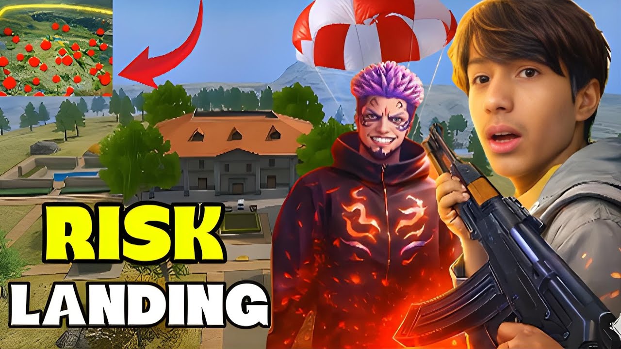 Risk Landing in Free Fire 😱 Kya Hum Zinda Bache?