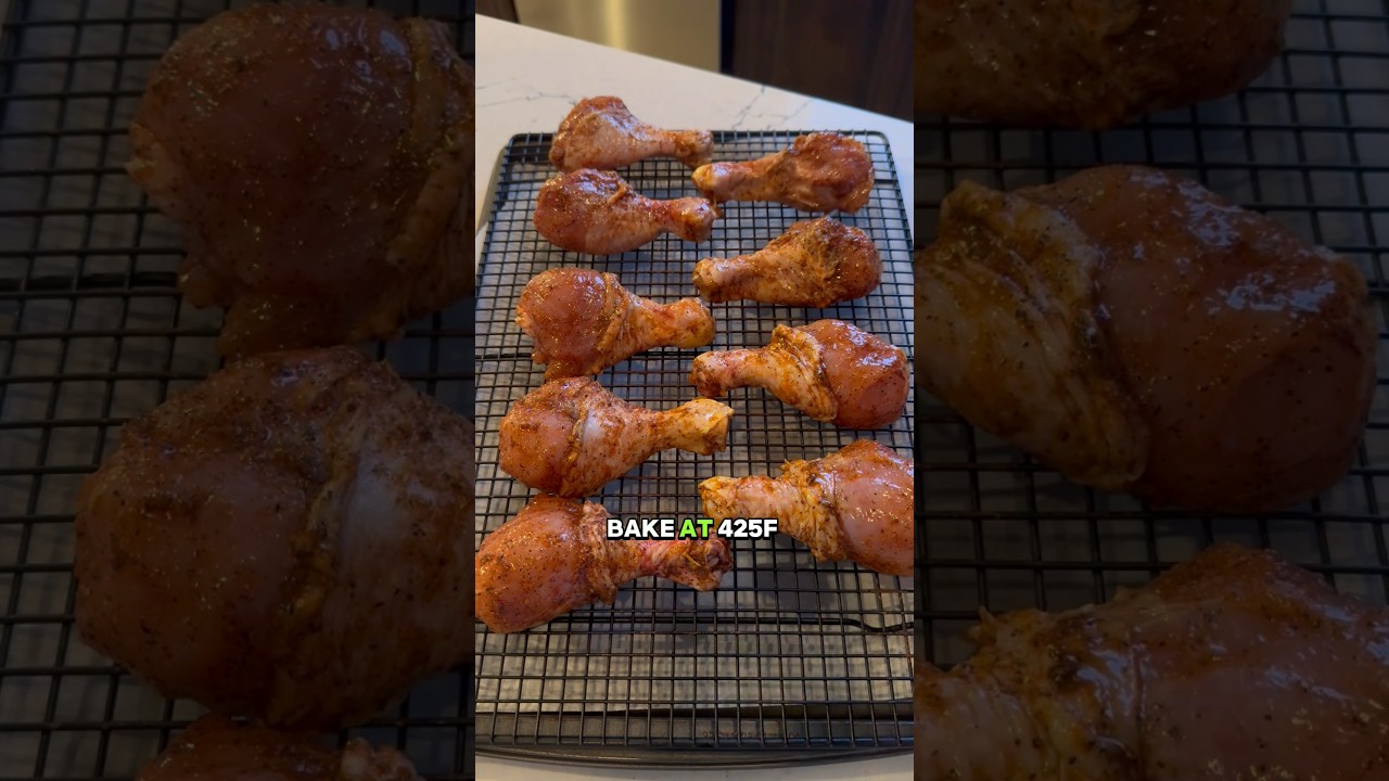 Oven BAKED chicken drumsticks 🍗 #food #chicken #shorts