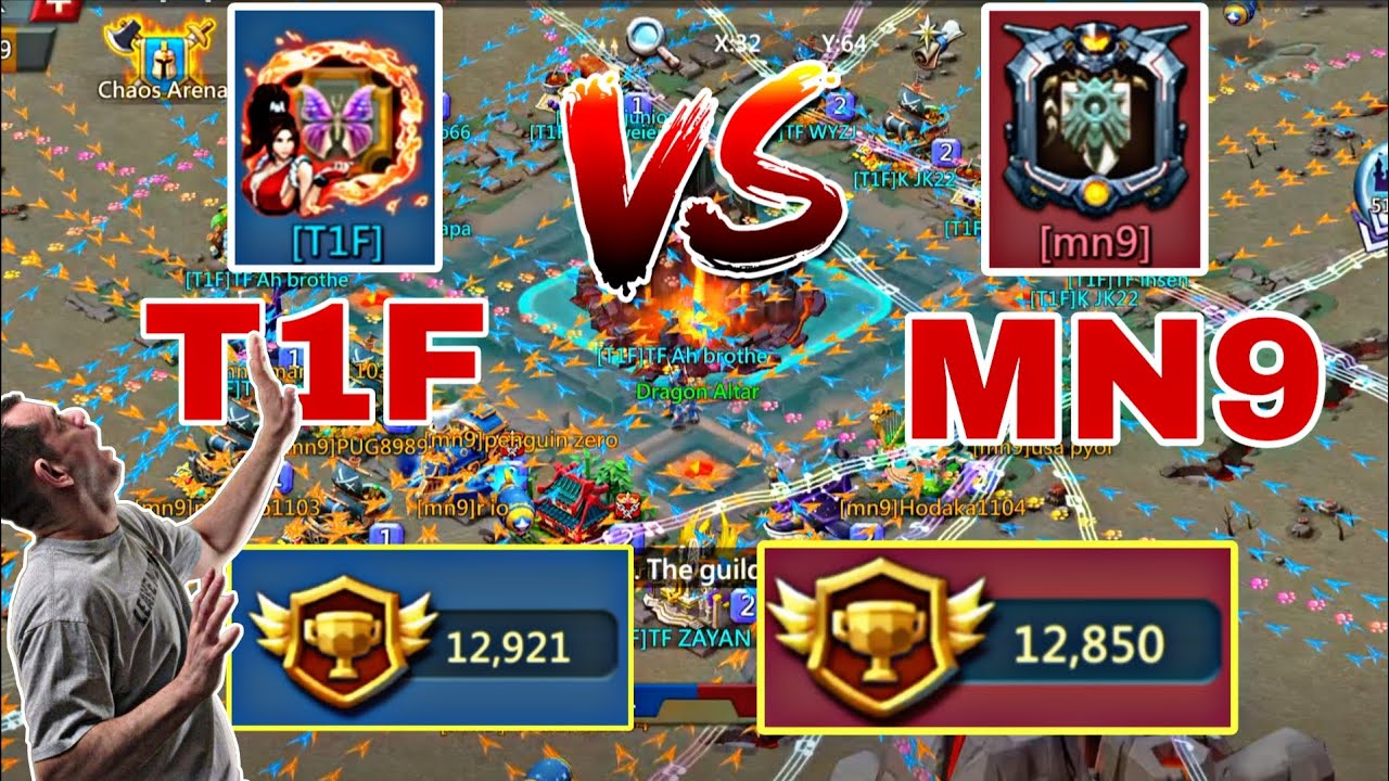 Lords Mobile - T1F vs MN9 Dragon Arena CLASH BETWEEN TITANS GUILDS #lordsmobile 