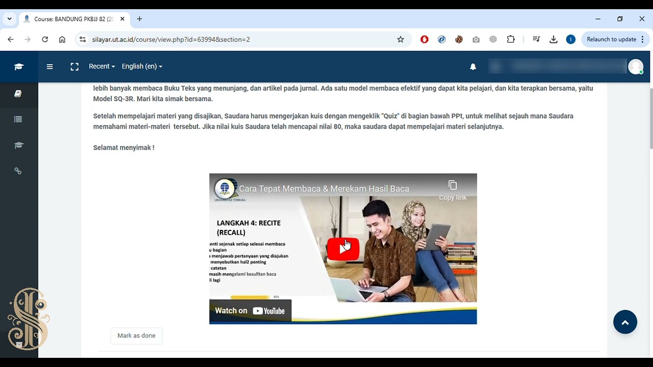 UNIVERSITAS TERBUKA - TUTORIAL MENGISI COURSE LPKBJJ / PKBJJ DI HALAMAN SILAYAR.UT.AC.ID