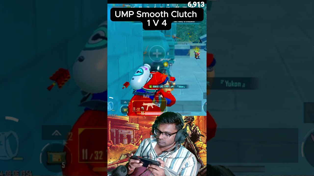 BGMI 1V4 UMP SMOOTH CLUTCH #shorts #short #bmps #bgmi #godlike #jonathangaming #gaming