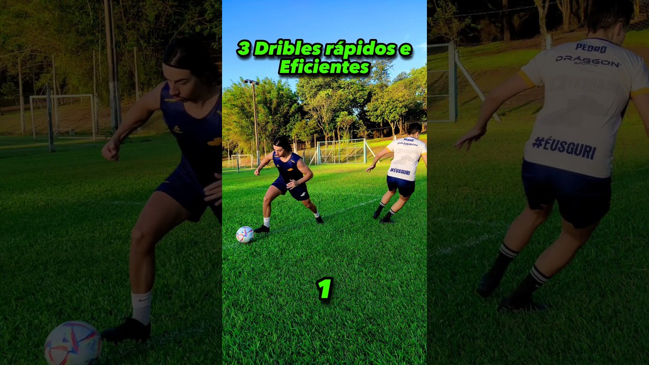 🟡 3 DRIBLES R&Aacute;PIDOS E EFICIENTES ⚡⚽😱 #futebol #tutorial #dribles #cr7 #neymar