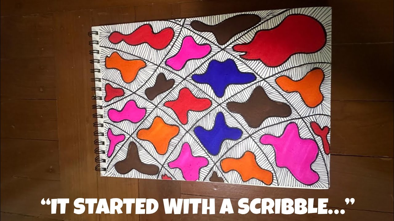 From Random Lines to Magical Colors ✨ Watch This Doodle Come Alive!| @toomuchruj |