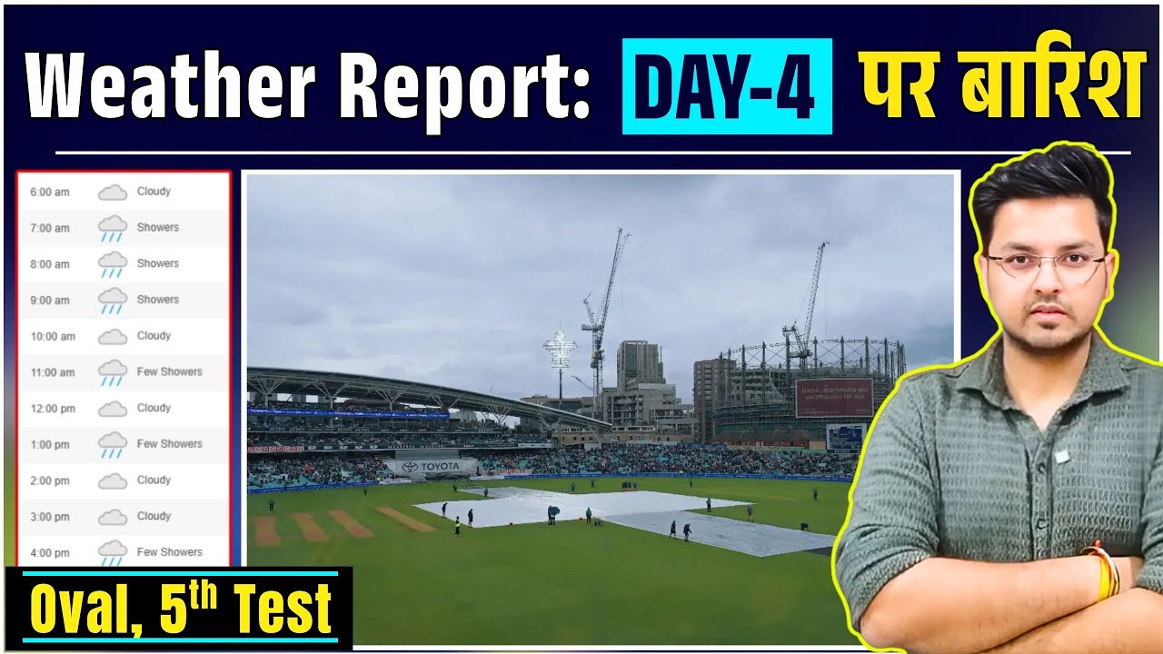 Day- 4 Weather Report: Day- 4 पर बारिश़ | IND vs ENG Oval Test Day- 4 | Oval Weather 3 Aug