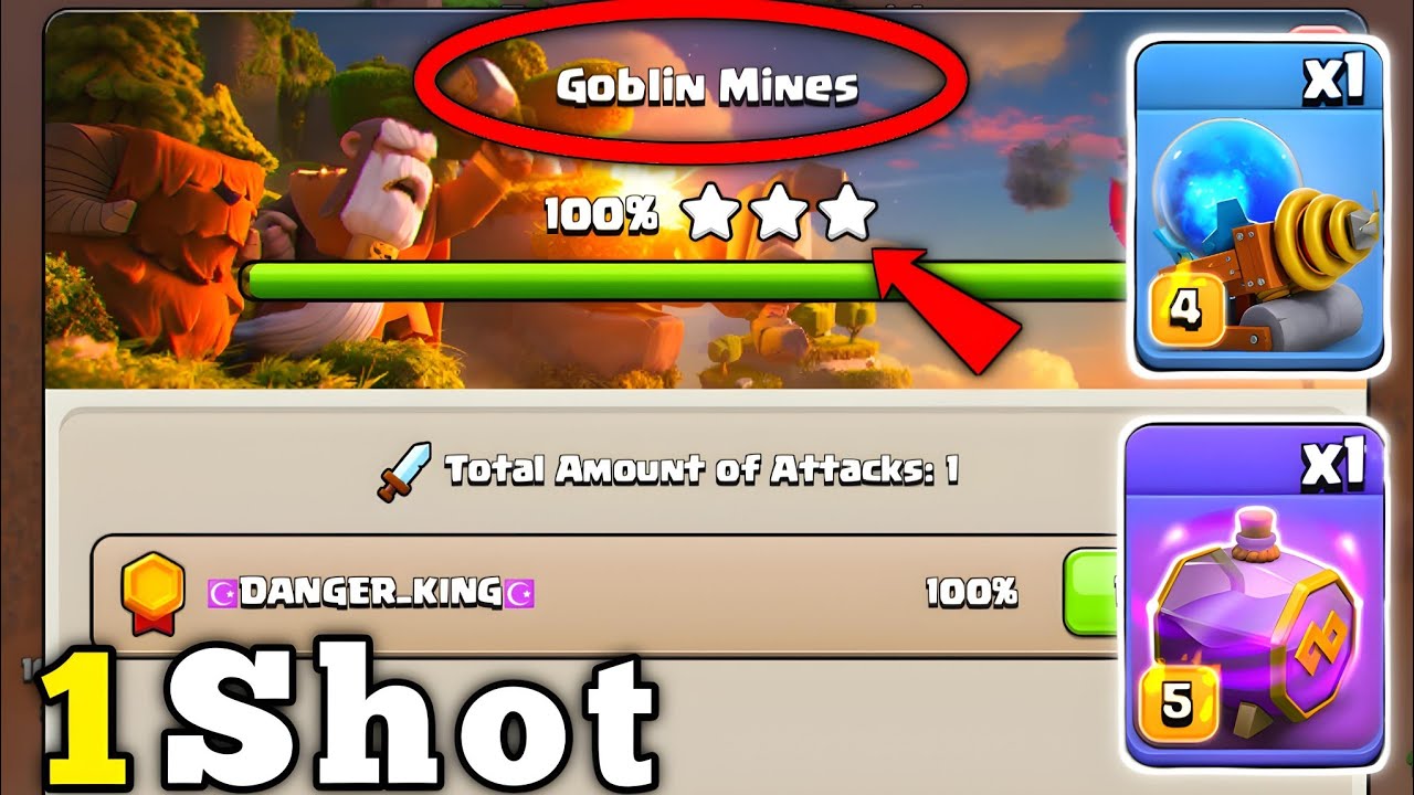 1 Shot Goblin Mines 2026 Best Attack Strategy in Clan Capital 
