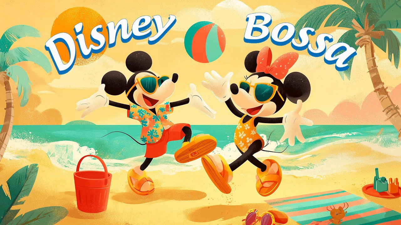 Disney Bossa Nova to chill 🎵🐭 Enjoy playing volleyball on the sunny beach 🌊🌺🕶️