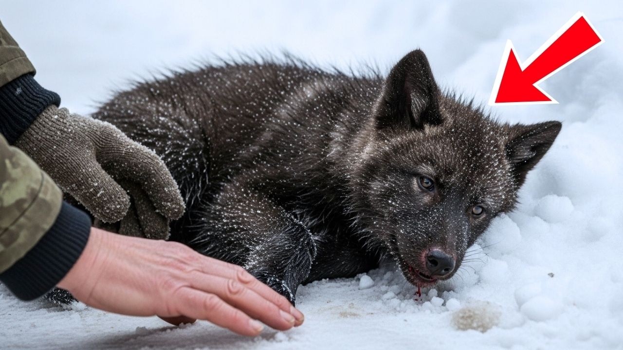 Старый лесник нашёл раненого чёрного волчонка в снегу —решение старика, которое изменило всё