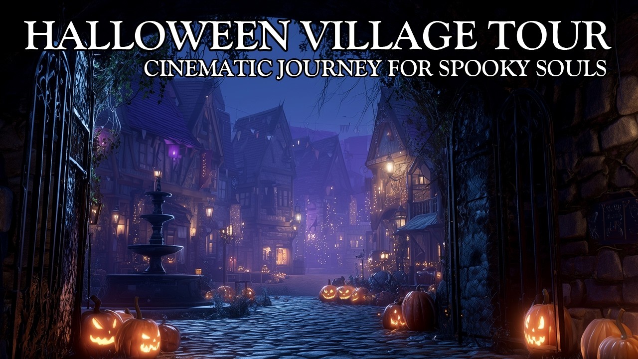 8 Hour Halloween Village Walkthrough - Relaxing Ambience For Spooky Souls