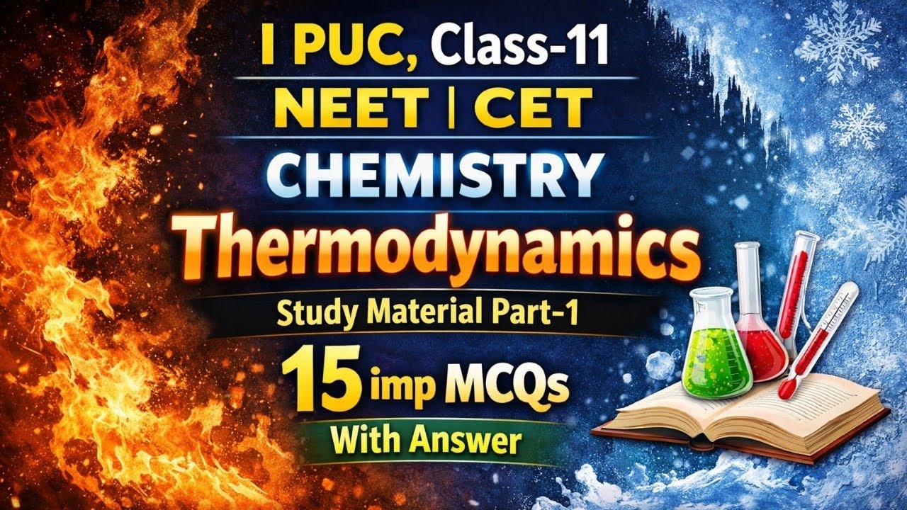 I PUC | CLASS-11| CHEMISTRY | THERMODYNAMICS | STUDY MATERIAL PART-1 |KANNADA EXPLANATION 