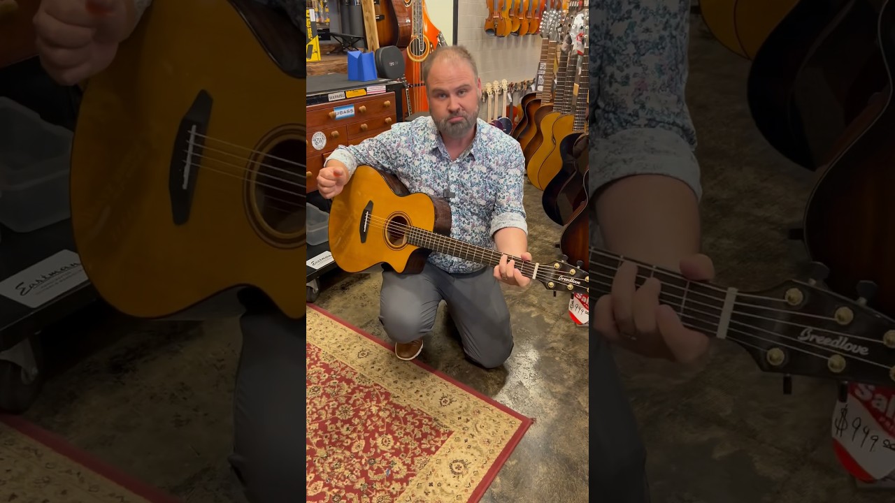 John&rsquo;s favorite acoustic electric guitar under $1000, Breedlove Organic Pro Series! #guitar
