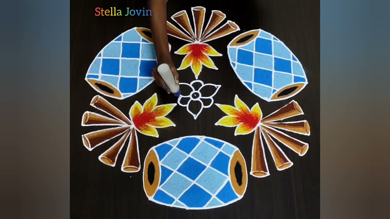 11 x 6 dots Boghi Special Kolam | Pongal Kolam | Sankranthi Muggulu | Festival Rangoli