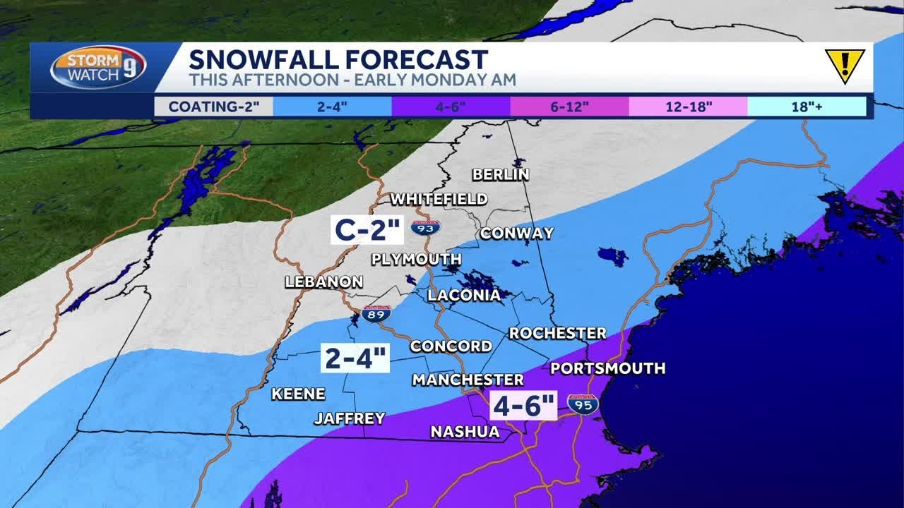 Video: Slick travel possible in parts of NH Monday morning