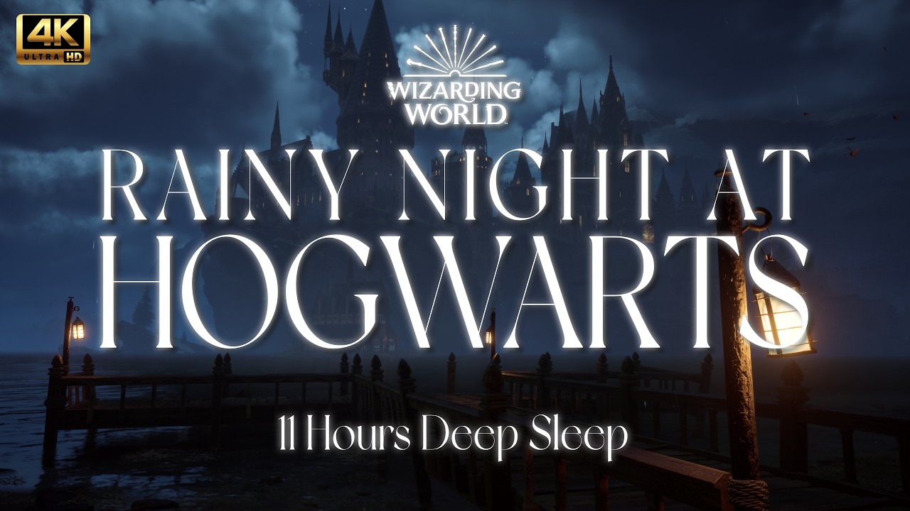11 Hours Deep Sleep | Rainy Night at Hogwarts, Study & Focus🌙 | Harry Potter