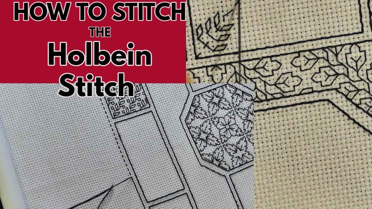 How to do the Holbein stitch (double running stitch) Flosstube 11