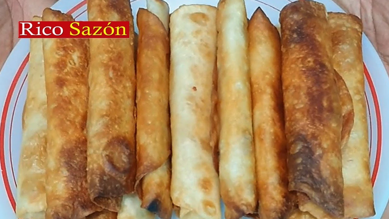 Como Hacer Flautas De Pollo Con Tortillas De Harina Deliciosas | Rico Sazón