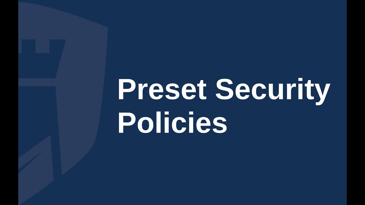 Preset Security Policies in Office 365