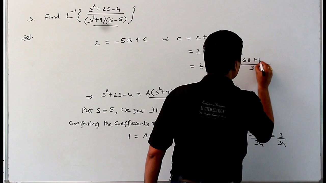 partial fraction in inverse Laplace transform method problem =3