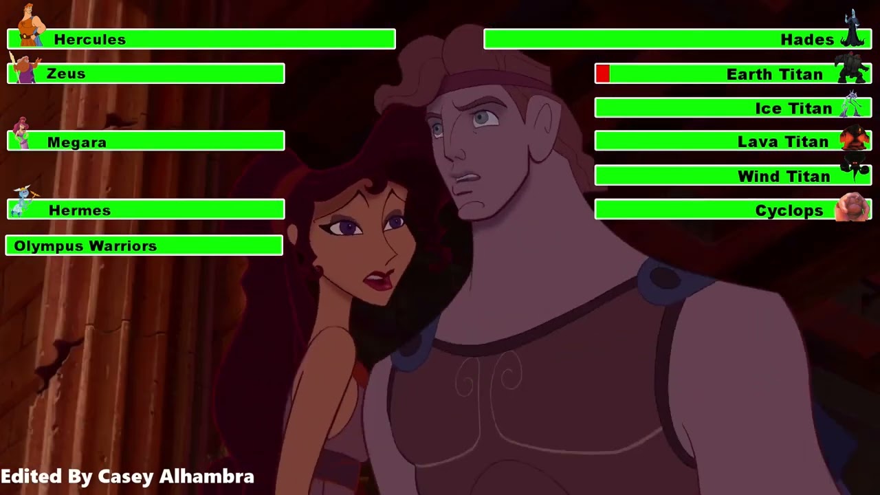 Hercules (1997) Final Battle with healthbars 1/2