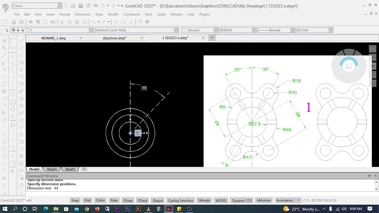 CorelCAD 2023 Tutorial Exercise 1