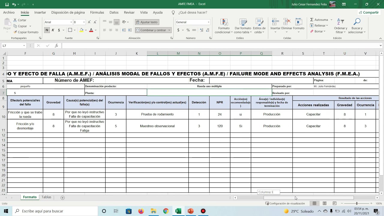 AMFE / AMEF / FMEA