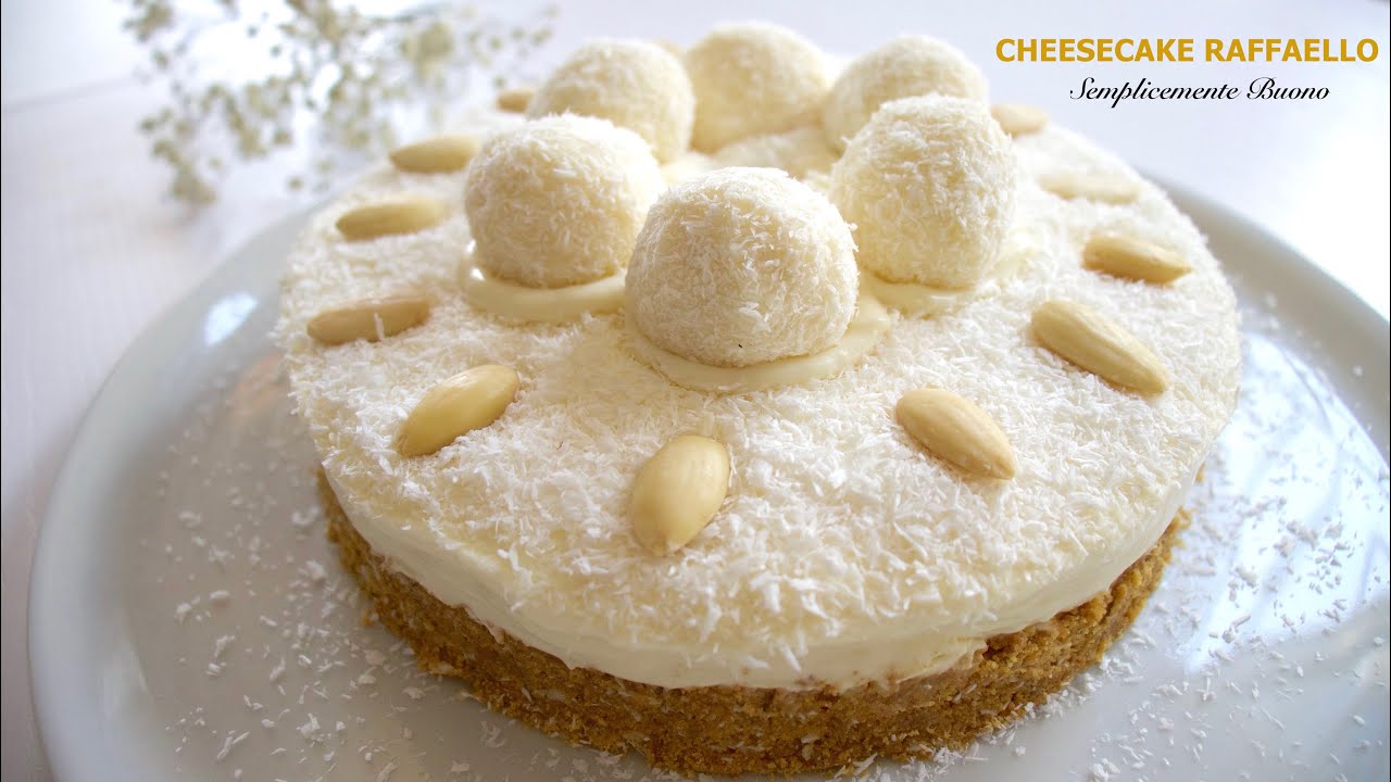 CHEESECAKE RAFFAELLO! Torta fredda senza cottura- Ricetta facile e veloce-Cold cake without cooking!