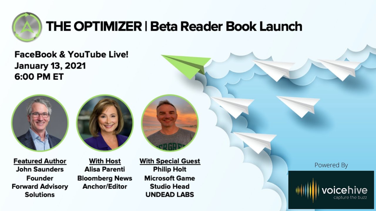 THE OPTIMIZER Beta Reader Virtual Book Launch hosted by Alisa Parenti, Bloomberg Radio