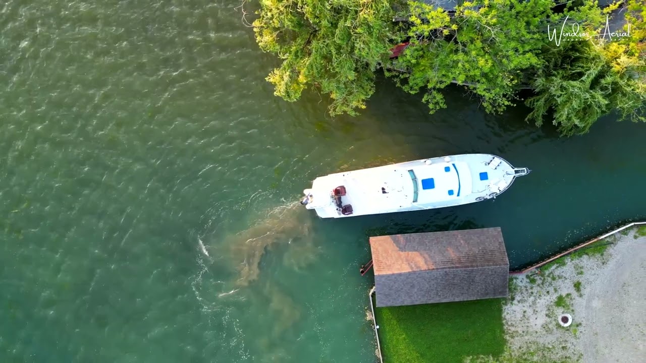 COMING HOME WITH A 1965 CHRIS CRAFT ROAMER by Windsor Aerial Drone Photography