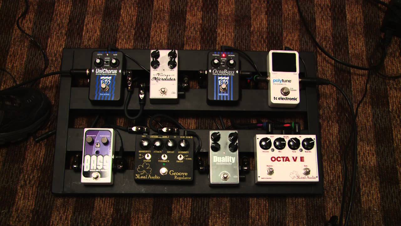 Bass Effects pedal board of Jonathan Grooms Demonstration