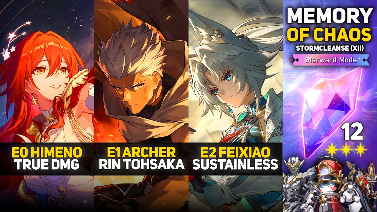 E0 Himeko Nova RMC & E1 Archer & E2 Feixiao Sustainless | Memory Of Chaos 12 Starward Mode | HSR 4.4