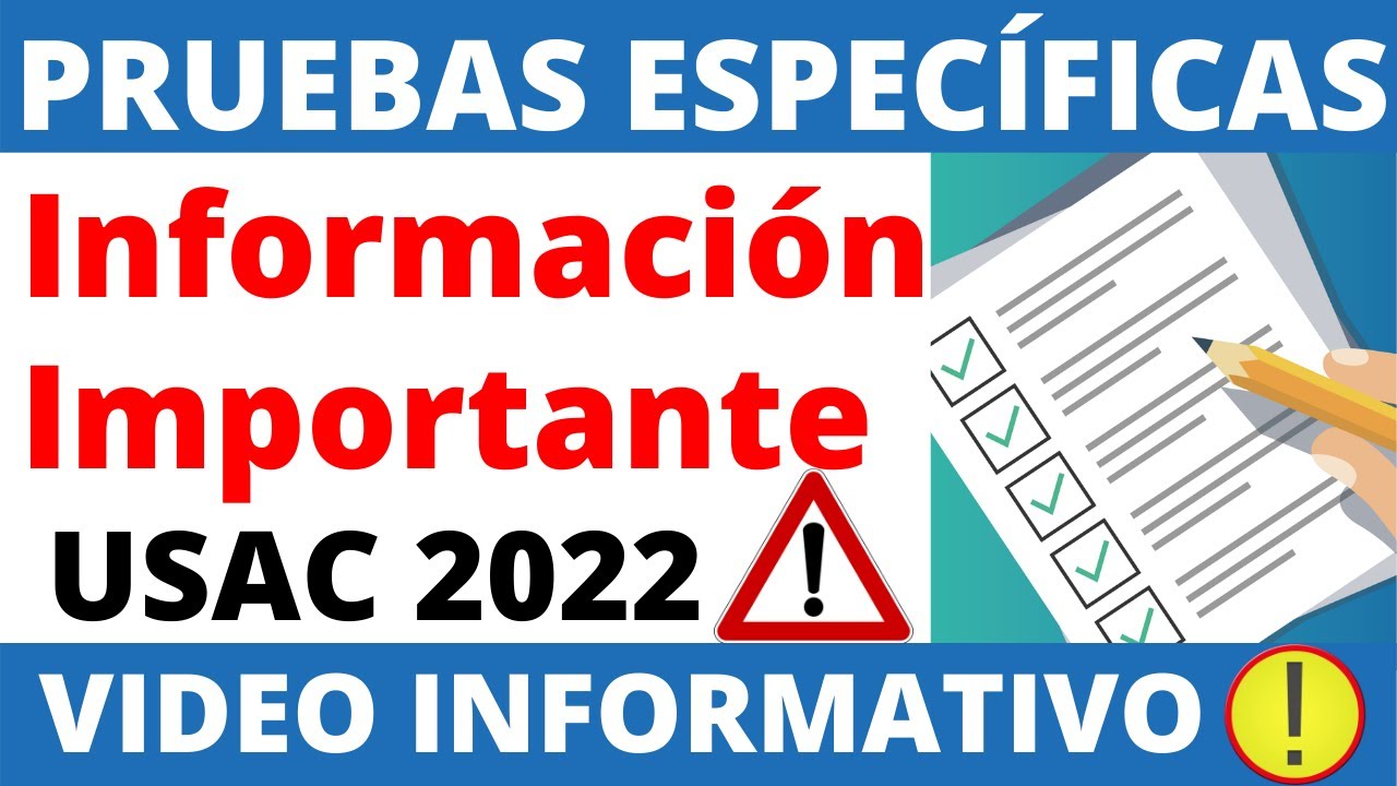 PRUEBAS ESPECÍFICAS | Información Importante | Universidad de San Carlos de Guatemala ✅⚠