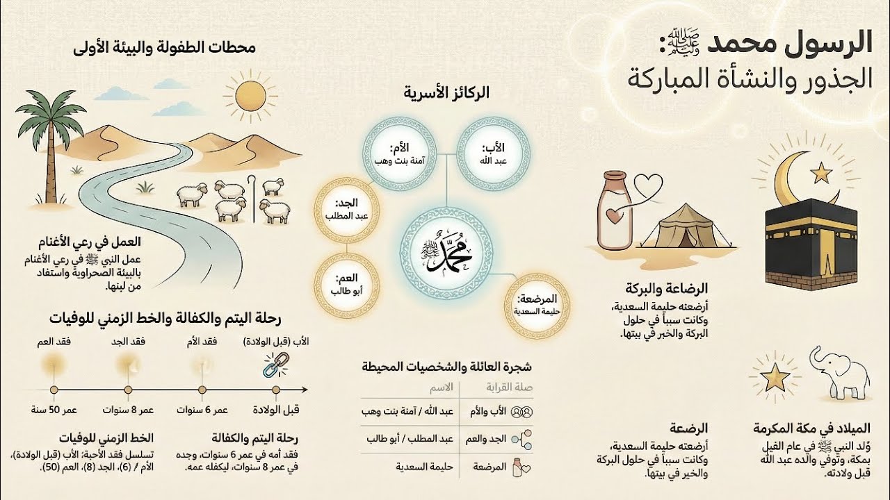 أسرة الرسول محمد ( صلى الله عليه و سلم ) | شرح مبسط الصف اﻷول