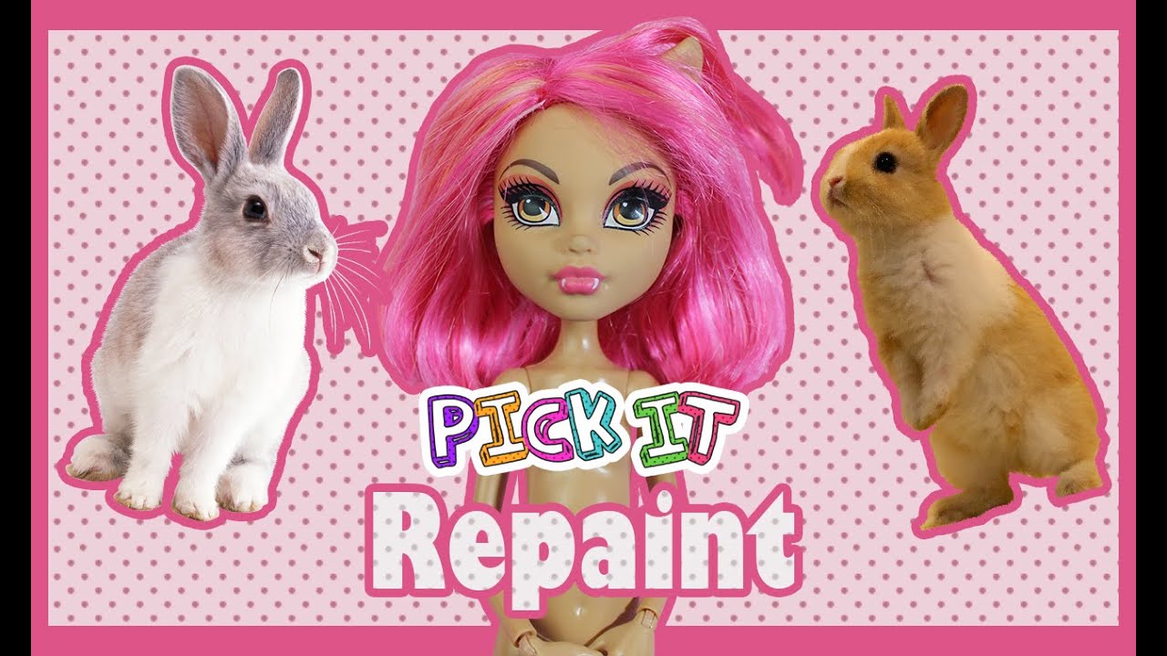 Pick it 2 - Monster High Repaint - Léontine - Bunny OOAK Doll - English Subtitles